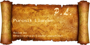 Purcsik Liander névjegykártya